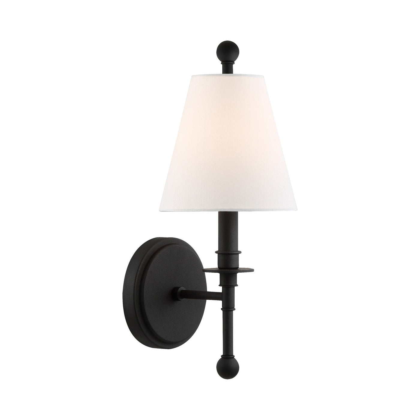 ##Antique Hardware## Riverdale 1 Light Black Forged Sconce