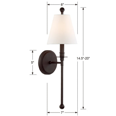 ##Antique Hardware## Riverdale 1 Light Dark Bronze Sconce