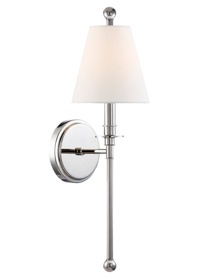 ##Antique Hardware## Riverdale 1 Light Polished Nickel Sconce