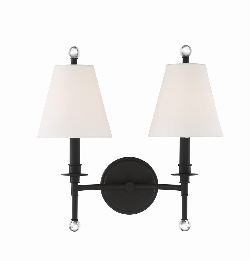 ##Antique Hardware## Riverdale 2 Light Black Forged Sconce