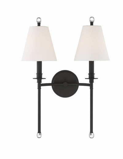 ##Antique Hardware## Riverdale 2 Light Black Forged Sconce