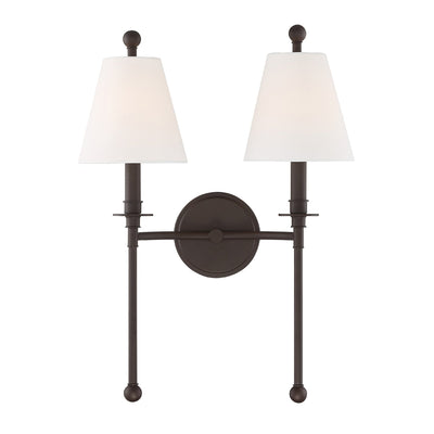 ##Antique Hardware## Riverdale 2 Light Dark Bronze Sconce