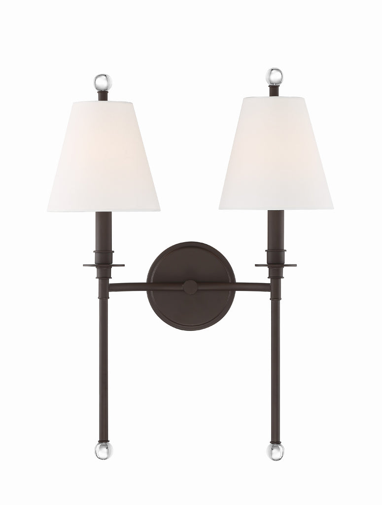 ##Antique Hardware## Riverdale 2 Light Dark Bronze Sconce