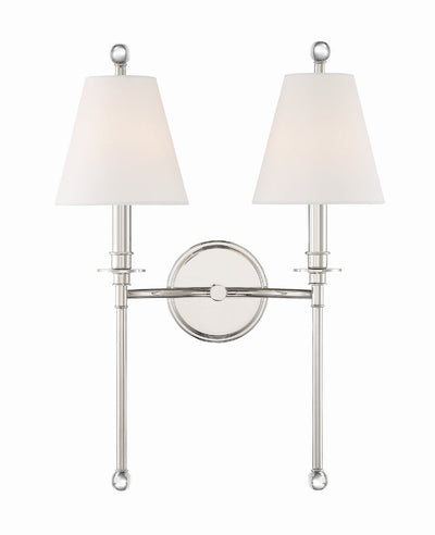 ##Antique Hardware## Riverdale 2 Light Polished Nickel Sconce