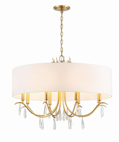 ##Antique Hardware## Rollins 8 Light Antique Gold Chandelier