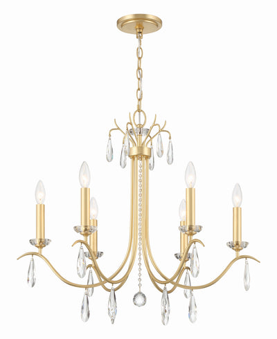 ##Antique Hardware## Rollins 6 Light Antique Gold Chandelier