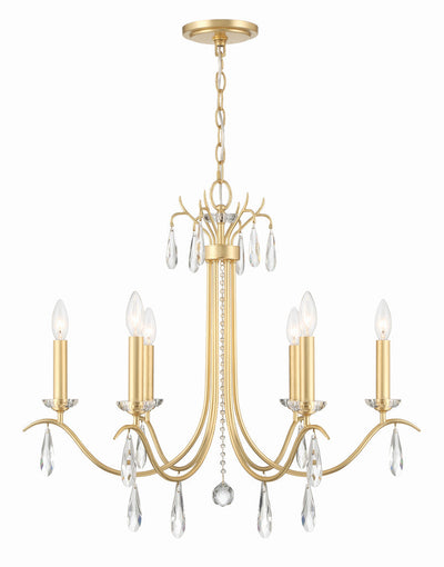 ##Antique Hardware## Rollins 6 Light Antique Gold Chandelier