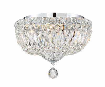 ##Antique Hardware## Roslyn 3 Light Polished Chrome Flush Mount