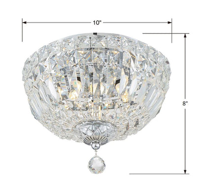 ##Antique Hardware## Roslyn 3 Light Polished Chrome Flush Mount