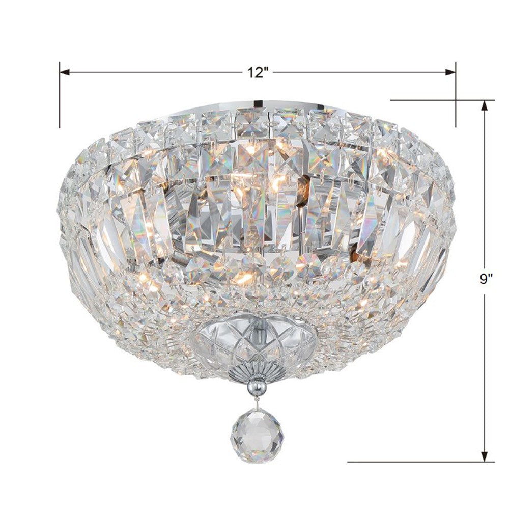 ##Antique Hardware## Roslyn 4 Light Polished Chrome Flush Mount