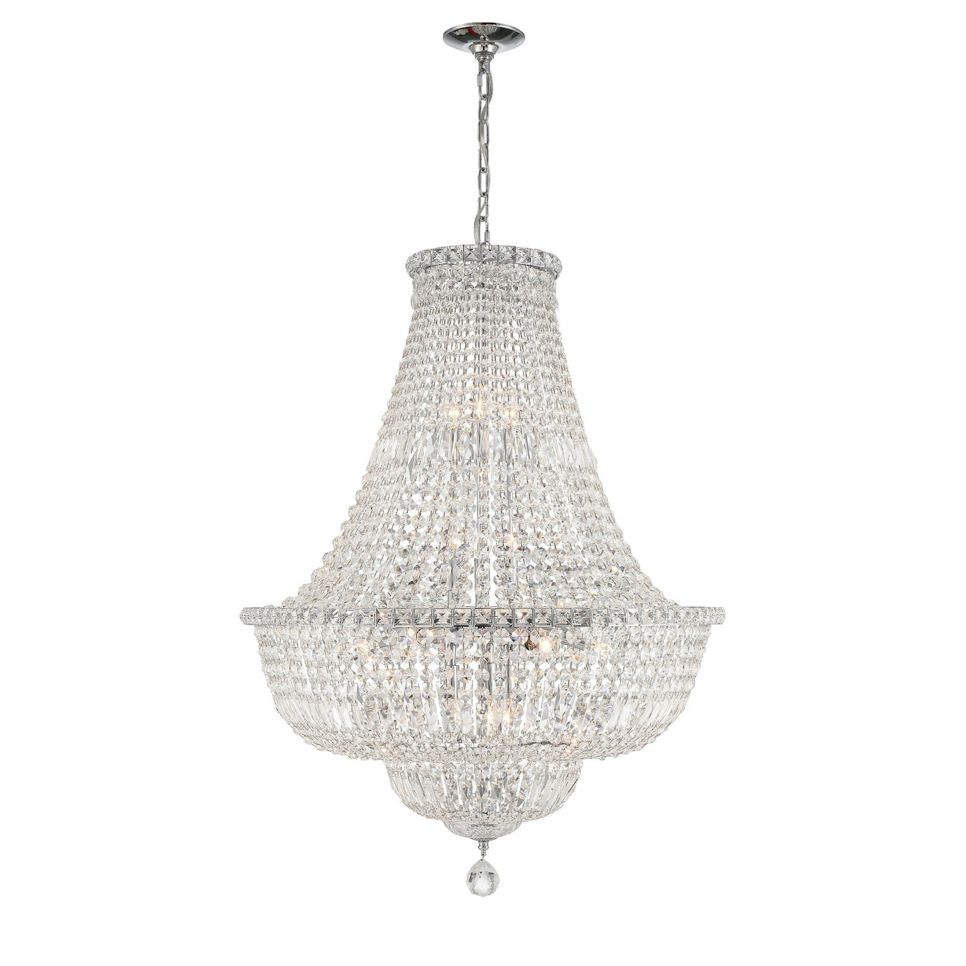 ##Antique Hardware## Roslyn 15 Light Polished Chrome Chandelier