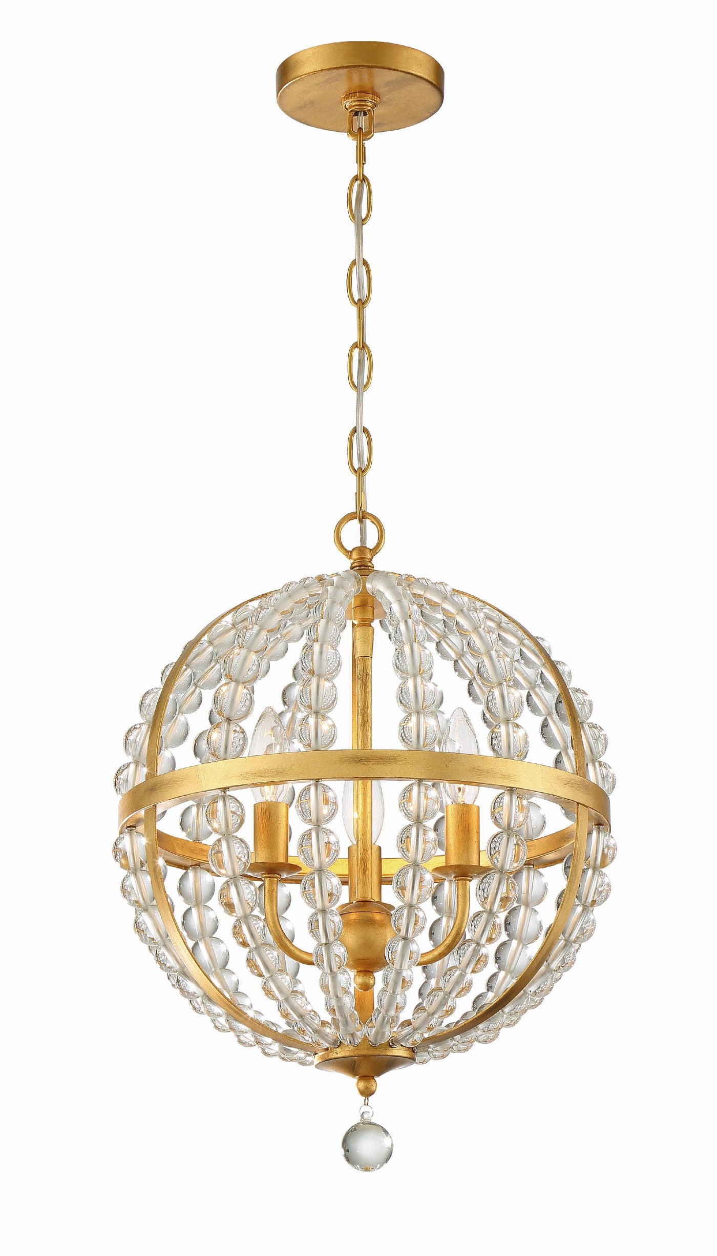 ##Antique Hardware## Roxy 3 Light Antique Gold Mini Chandelier