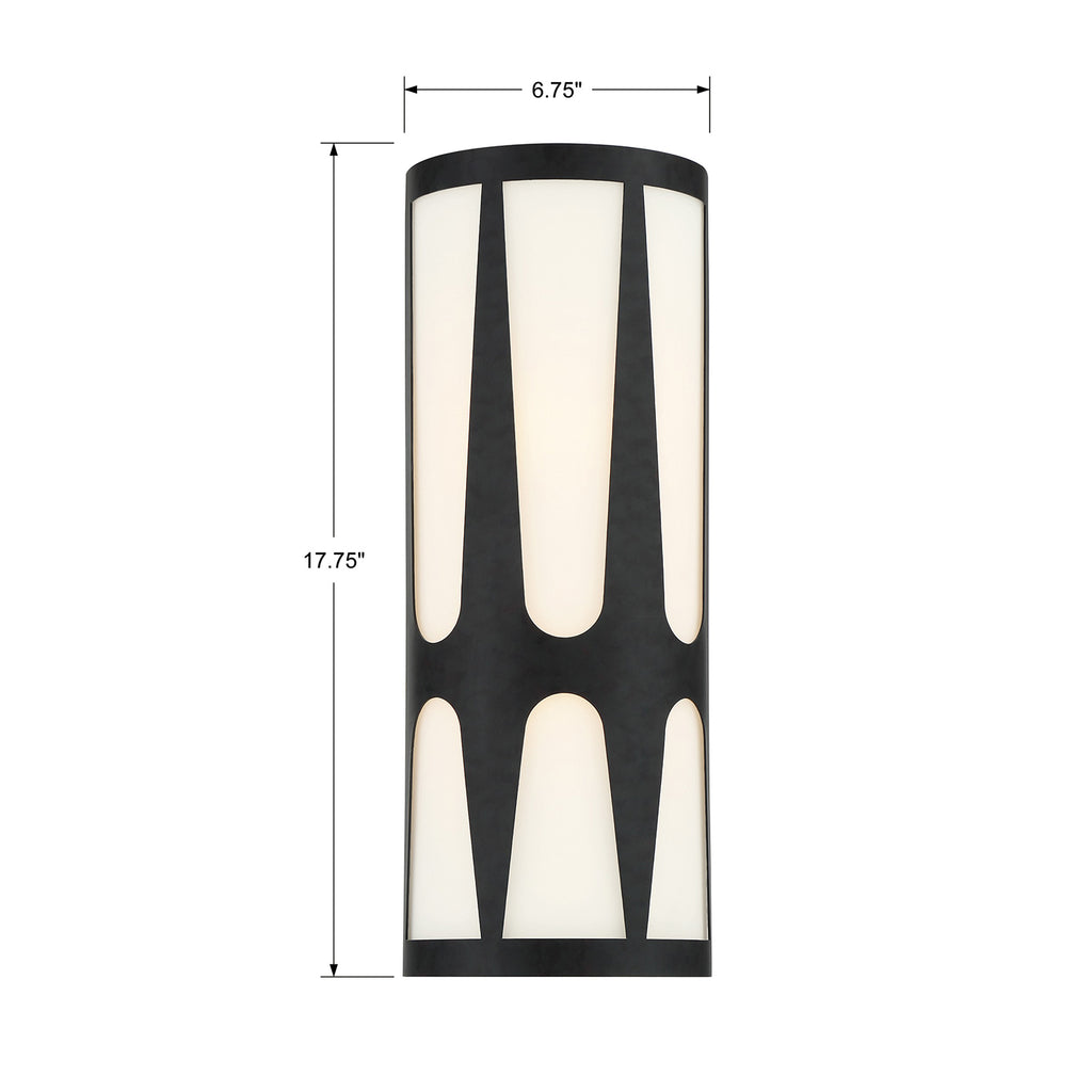 ##Antique Hardware## Royston Integrated LED Black Sconce