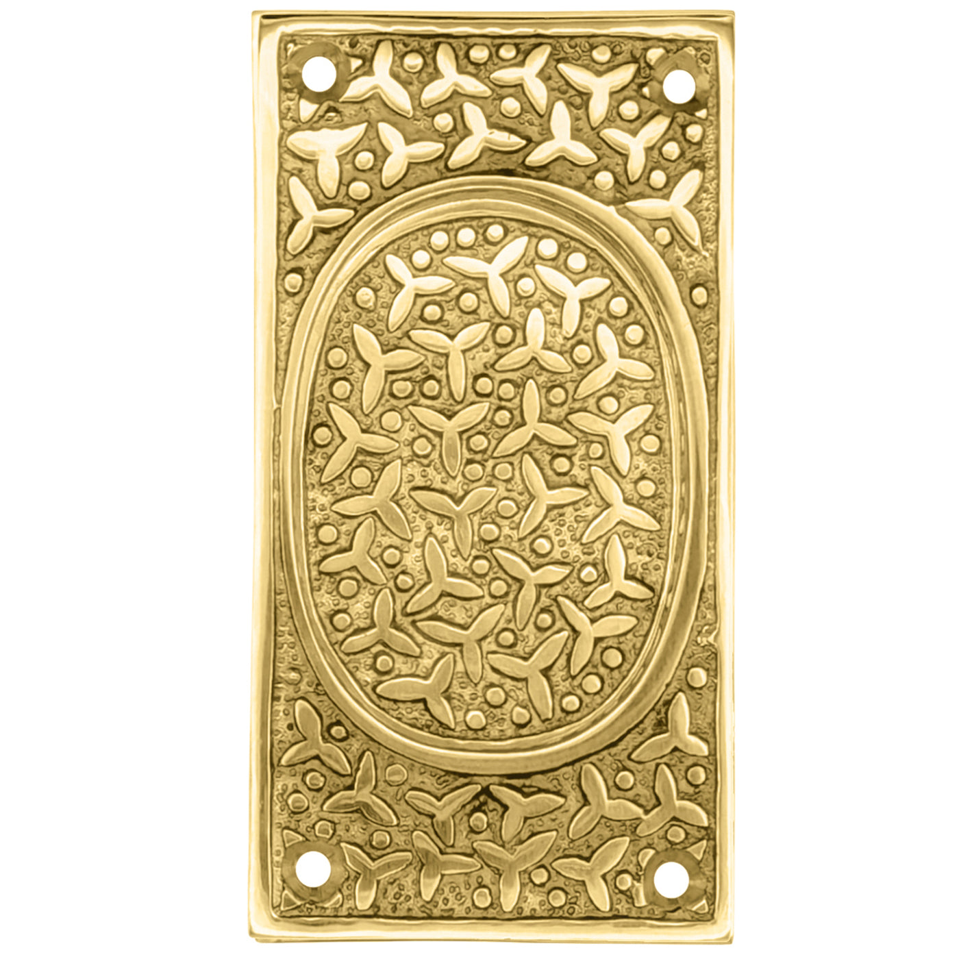 ##Antique Hardware## Rice Pattern Solid Brass Pocket Door Pull (Several Finish Available)