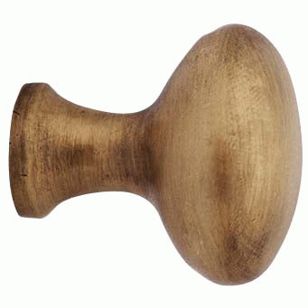 Antique Hardware 1 1/4 Inch Solid Brass Traditional Egg Shaped Cabinet & Furniture Knob CABINET KNOB