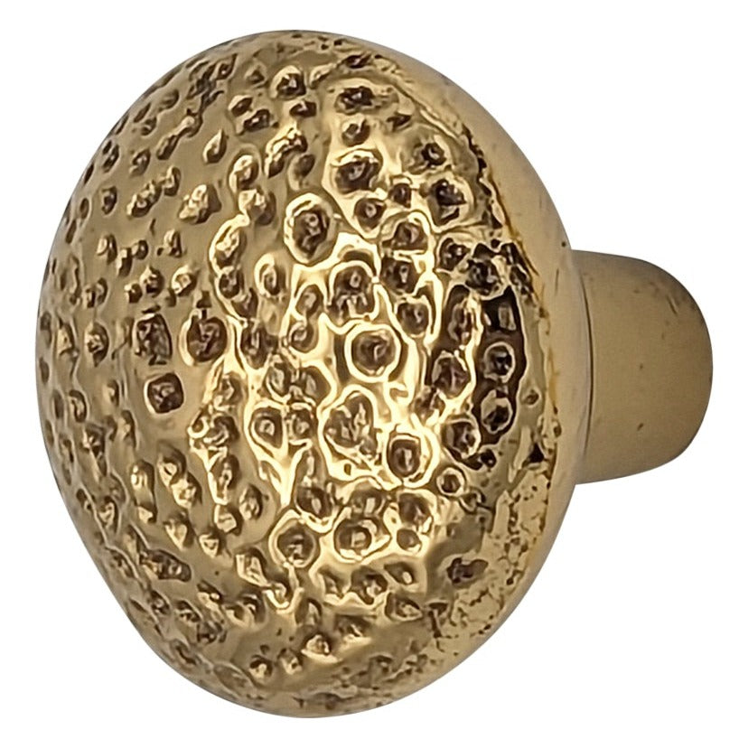 ##Antique Hardware## 1 1/4 Inch Solid Brass Hand-Hammered Round Cabinet & Furniture Knob