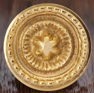 Antique Hardware 1 1/4 Inch Solid Brass Beaded Star Round Cabinet & Furniture Knob CABINET KNOB