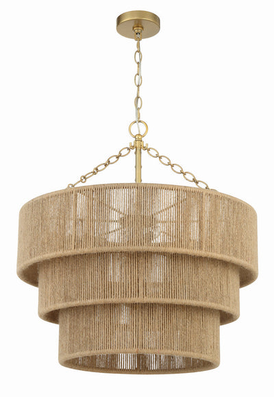 ##Antique Hardware## Shyla 10 Light Soft Gold Chandelier