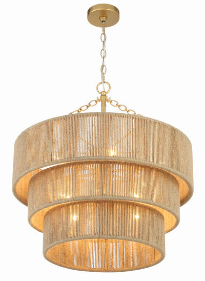 ##Antique Hardware## Shyla 10 Light Soft Gold Chandelier