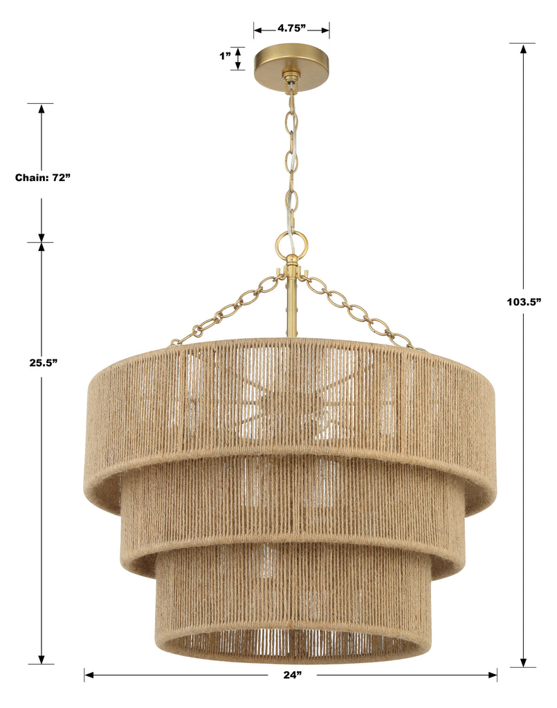 ##Antique Hardware## Shyla 10 Light Soft Gold Chandelier