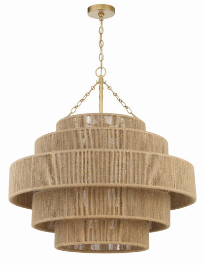 ##Antique Hardware## Shyla 20 Light Soft Gold Chandelier