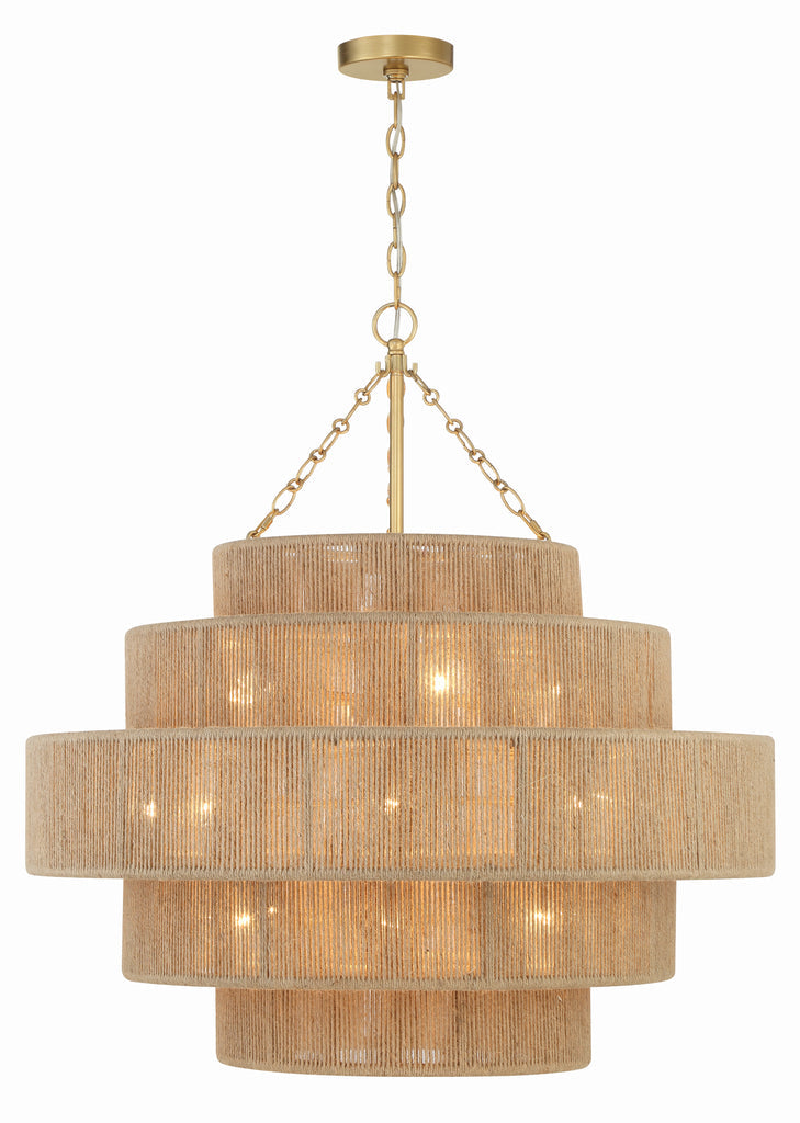 ##Antique Hardware## Shyla 20 Light Soft Gold Chandelier