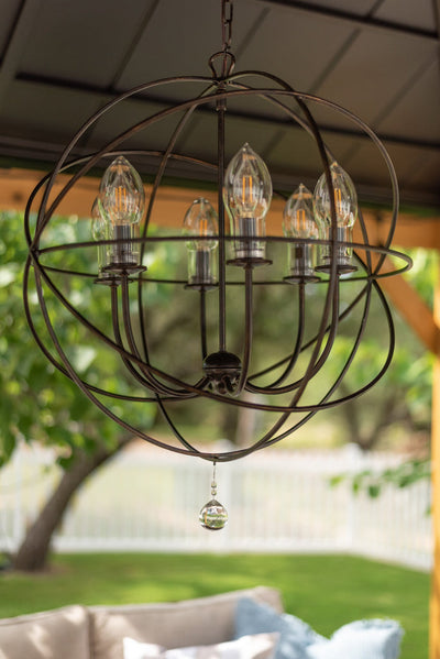 ##Antique Hardware## Solaris 6 Light English Bronze Sphere Outdoor Pendant