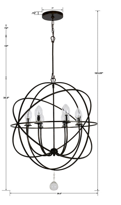 ##Antique Hardware## Solaris 6 Light English Bronze Sphere Outdoor Pendant