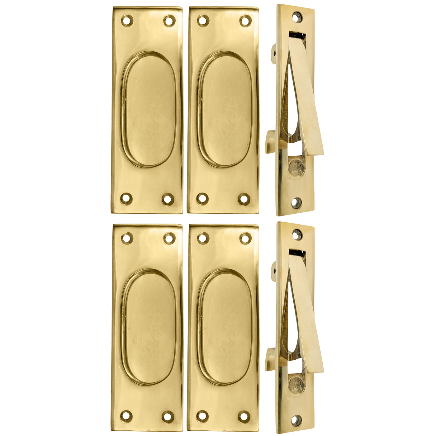 ##Antique Hardware## Traditional Rectangular Pocket Door Set (Several Finishes Available)