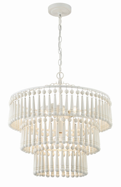 ##Antique Hardware## Tiana 3 Light Matte White Chandelier