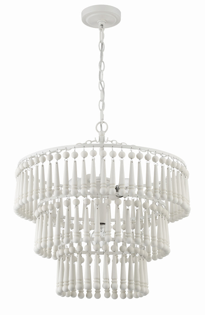 ##Antique Hardware## Tiana 3 Light Matte White Chandelier