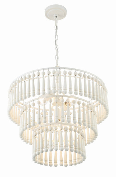 ##Antique Hardware## Tiana 3 Light Matte White Chandelier