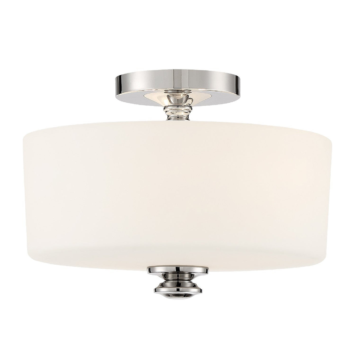 ##Antique Hardware## Travis 2 Light Polished Nickel Semi Flush Mount