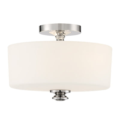 ##Antique Hardware## Travis 2 Light Polished Nickel Semi Flush Mount