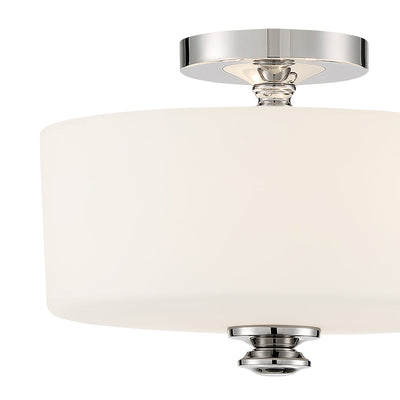 ##Antique Hardware## Travis 2 Light Polished Nickel Semi Flush Mount