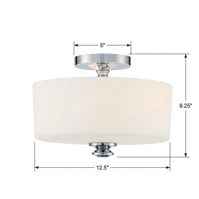 ##Antique Hardware## Travis 2 Light Polished Nickel Semi Flush Mount