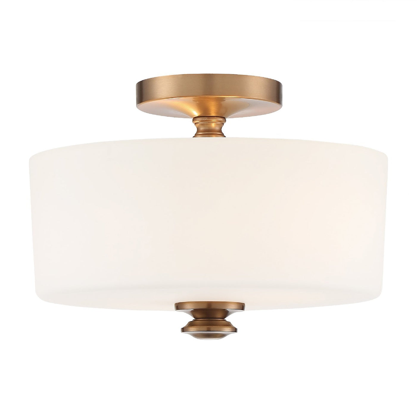 ##Antique Hardware## Travis 2 Light Vibrant Gold Semi Flush Mount