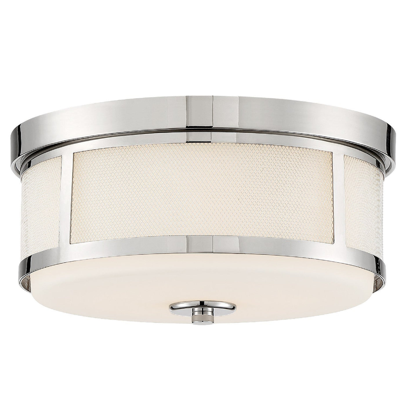 ##Antique Hardware## Trevor 2 Light Polished Nickel Flush Mount