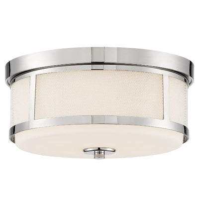 ##Antique Hardware## Trevor 2 Light Polished Nickel Flush Mount