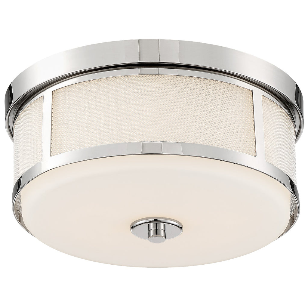 ##Antique Hardware## Trevor 2 Light Polished Nickel Flush Mount