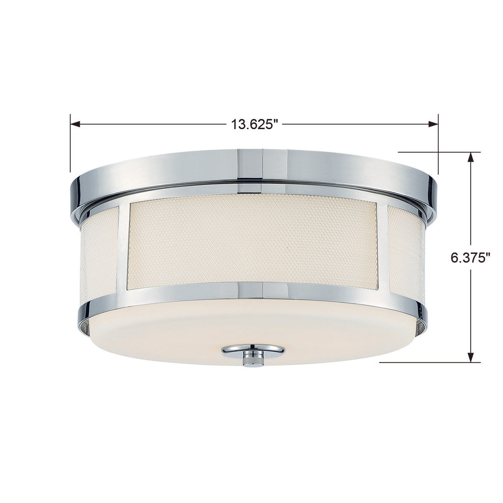 ##Antique Hardware## Trevor 2 Light Polished Nickel Flush Mount