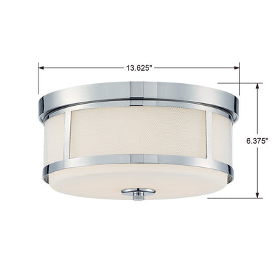 ##Antique Hardware## Trevor 2 Light Polished Nickel Flush Mount