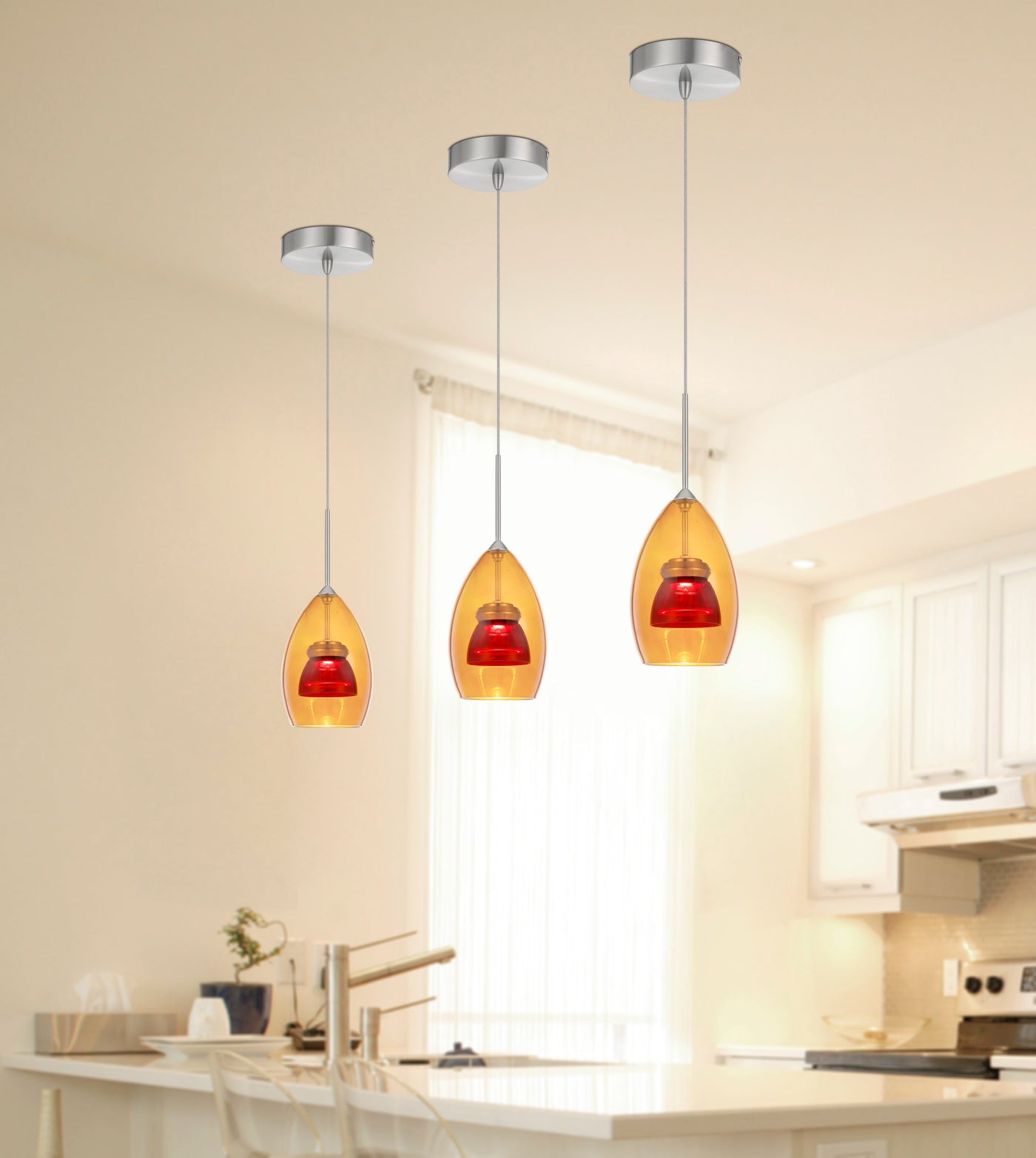 ##Antique Hardware## INTEGRATED DIMMABLE LED GLASS MINI PENDANT LIGHT. 6W, 450 LUMEN, 3000K