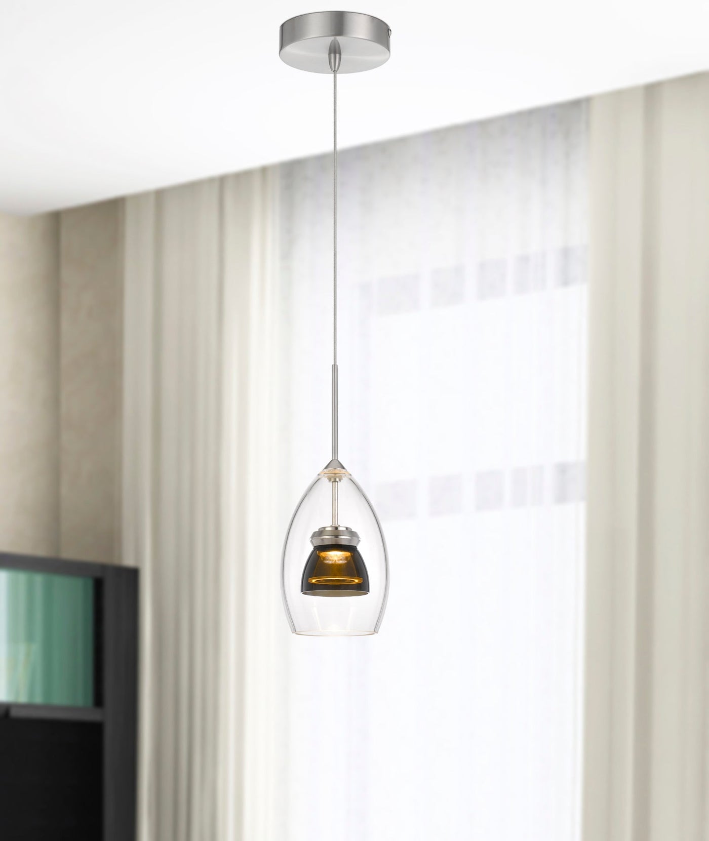 ##Antique Hardware## INTEGRATED DIMMABLE LED GLASS MINI PENDANT LIGHT. 6W, 450 LUMEN, 3000K