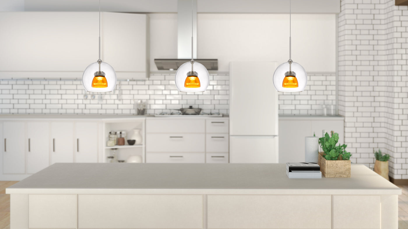 ##Antique Hardware## INTEGRATED DIMMABLE LED GLASS MINI PENDANT LIGHT. 6W, 450 LUMEN, 3000K