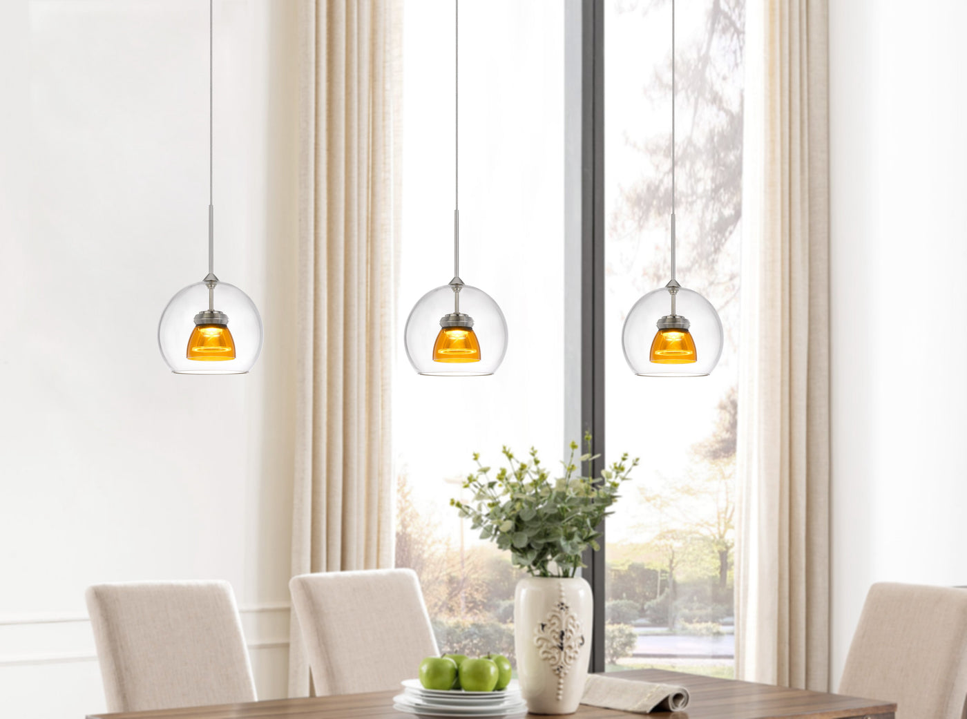 ##Antique Hardware## INTEGRATED DIMMABLE LED GLASS MINI PENDANT LIGHT. 6W, 450 LUMEN, 3000K