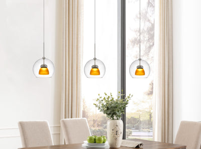 ##Antique Hardware## INTEGRATED DIMMABLE LED GLASS MINI PENDANT LIGHT. 6W, 450 LUMEN, 3000K