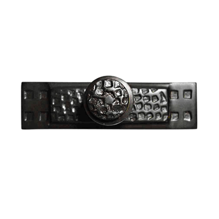 Antique Hardware 3 1/2 Inch (3 Inch c-c) Rectangular Craftsman Cabinet Knob With Backplate ARTS AND CRAFTS KNOBS AND PULLS