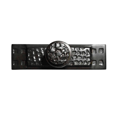 Antique Hardware 3 1/2 Inch (3 Inch c-c) Rectangular Craftsman Cabinet Knob With Backplate ARTS AND CRAFTS KNOBS AND PULLS