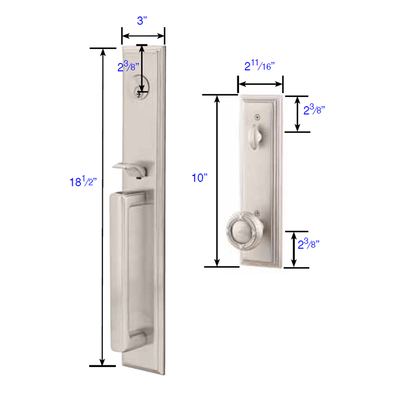 ##Antique Hardware## Solid Brass Melrose Style Double Door Entryway Set